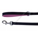 Ace Comfy Matching Leather Lead with PADDED Leather Handle ~ length 44" :: PURPLE LINING ::